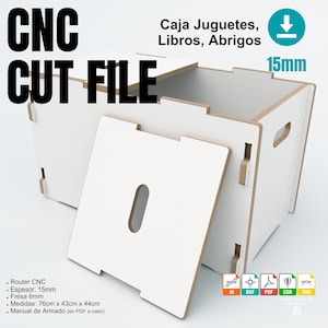 Montessori Spielzeugkiste, Bücher, Mäntel, CNC-Datei, digitale PDF-Pläne, CNC-Box, DXF-Datei, CNC-Kinderbox, Router-Datei