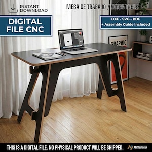 Mesa encastrable | Escritorio | Mesa de Trabajo | Mesa de oficina | plan home desk  | DXF Corte Láser MDF | Archivo Digital CNC