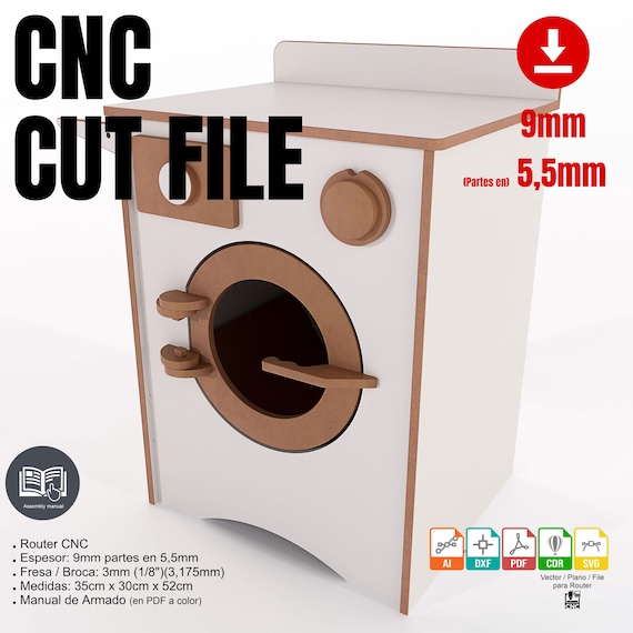 File digitale Lavarropas – lavatrice giocattolo in legno per