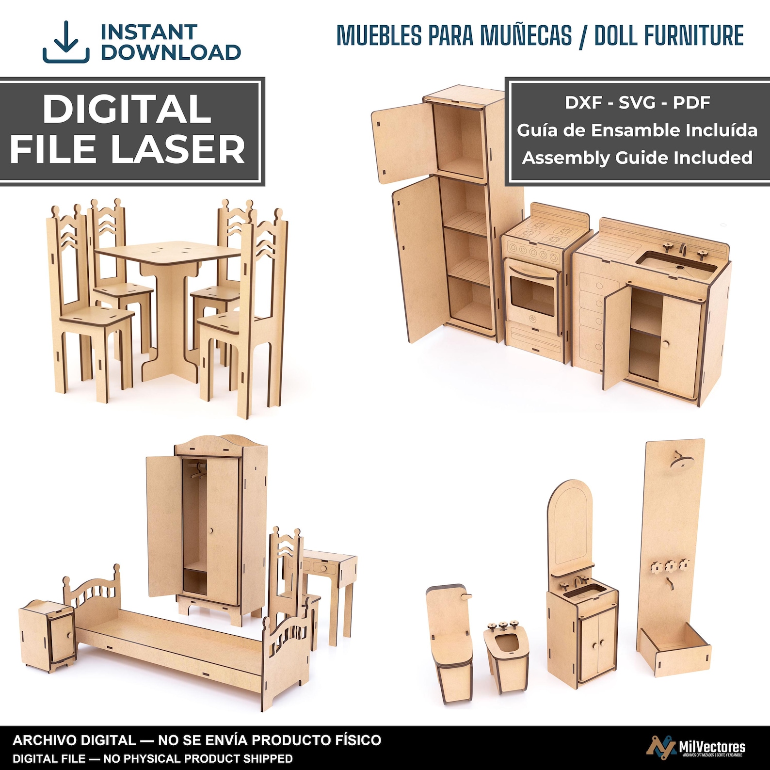 Muebles para muñecas grandes (29 cm)