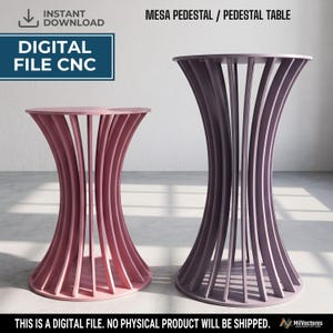 DIY Interlocking Cylindrical Pedestal Table CNC Plans | Cocktail Table Digital Download | Event Display Table | mdf Router CNC File