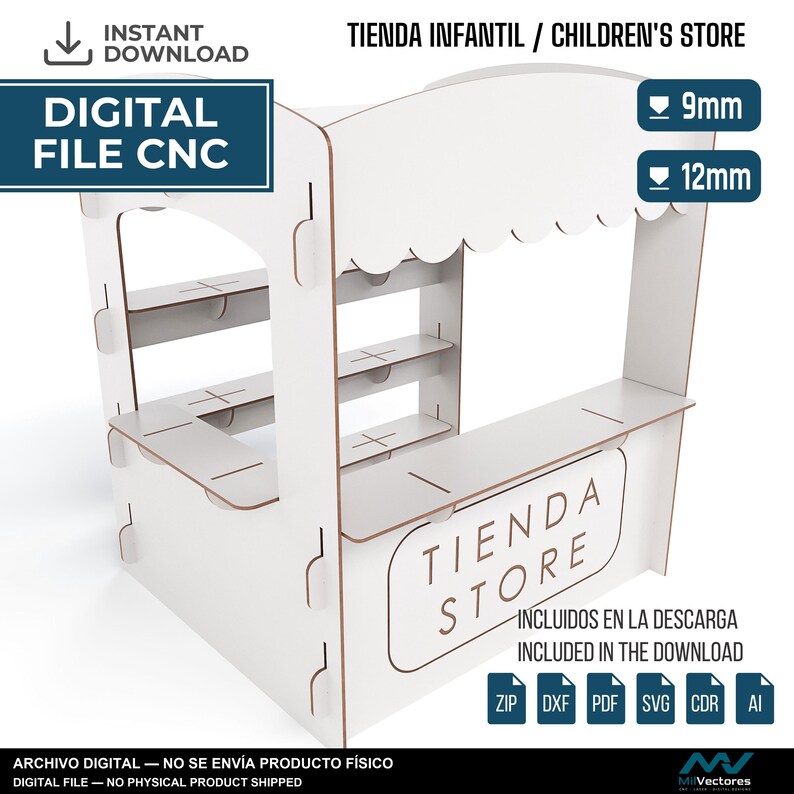 CNC-filer | Barnens trä-CNC-verkstad | Mässstånd | Sammankoppling och demontering | Montessorilekmarknad | DXF SVG bild 8