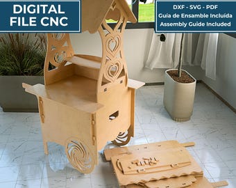 Candy Bar Cart Plans | Collapsible Event Trolley | Dessert Table Decor | Router CNC DXF SVG | Flat-pack Party Cart Digital Download