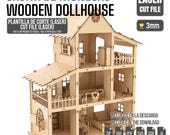 dollhouse laser cut for digital plans, pdf, machine, Digital Vector Glowforge Laser CNC Cut svg dxf