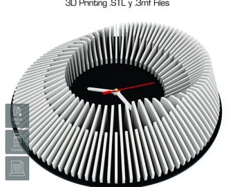 STL-3mf digital file – for 3D printer, Parametric Clock with Unique Radial Pattern – Modern for Decoration