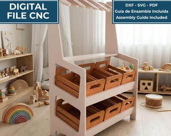 DXF Barnmarknad för CNC-fräs | Kiosk Play Station | Pedagogisk aktivitet för barn