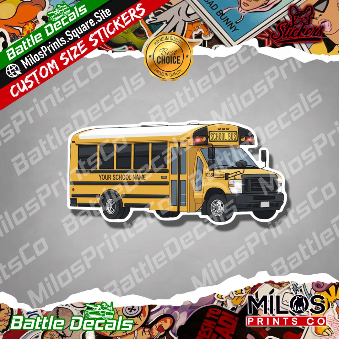 Yellow School Bus Vinyl Sticker - Etsy