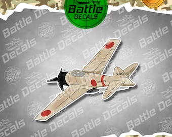 Imperial Japanese Navy Mitsubishi A6M Zero Fighter Military Aircraft Vinyl Sticker