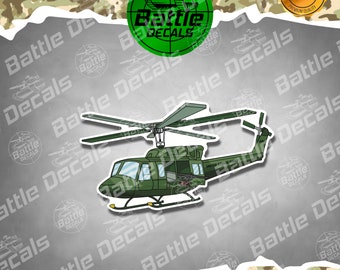 Huey Military Helicopter Vinyl Sticker