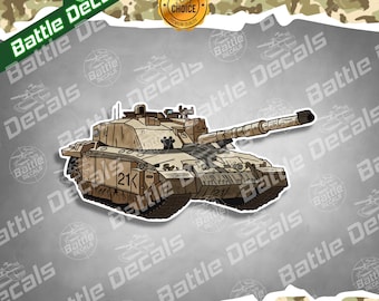 British Challenger 2 Tank Vinyl Sticker | British Royal Armed Forces
