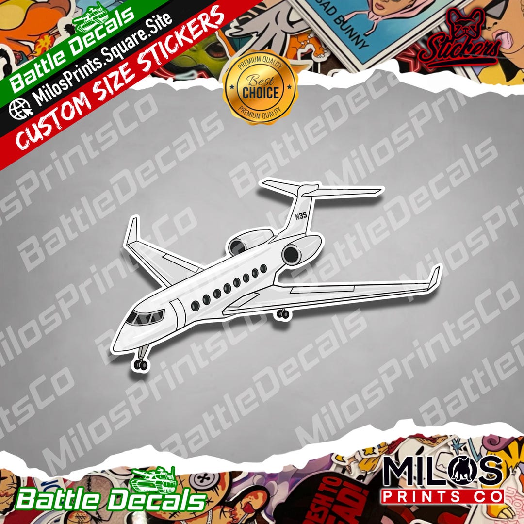 Private Jet Aircraft Vinyl Sticker - Etsy