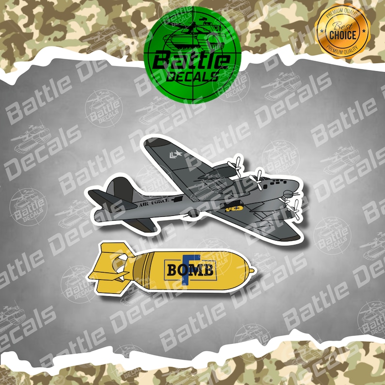 American Bomber V2 Military Aircraft Vinyl Sticker - Etsy