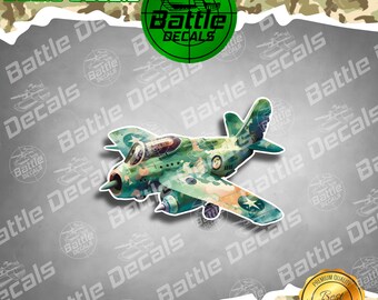 American Watercolor Fighter Jet Vinyl Sticker