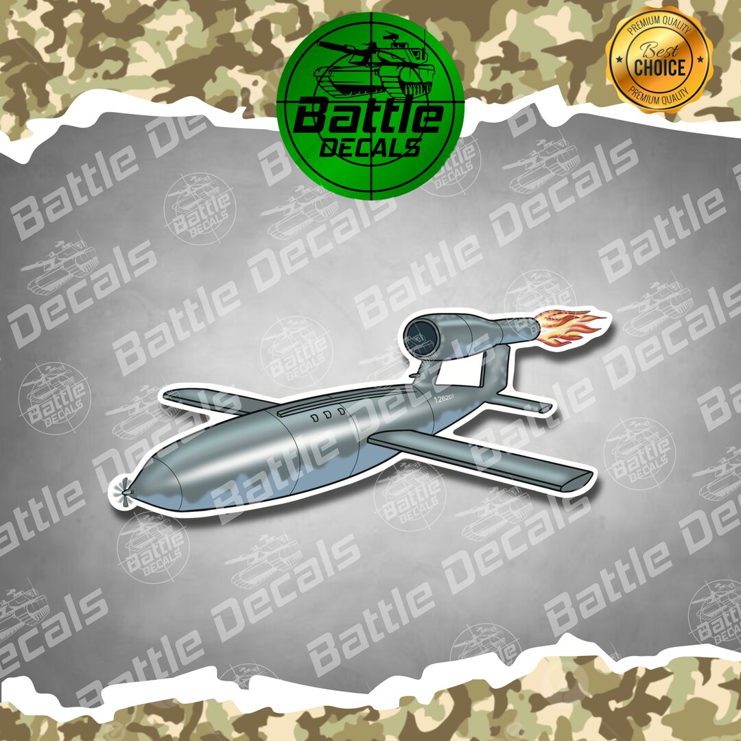Custom Ww2 Bomb Decal German V1 Flying Bomb Vinyl Sticker | Vengeance Type 1 Cruise Missile ...