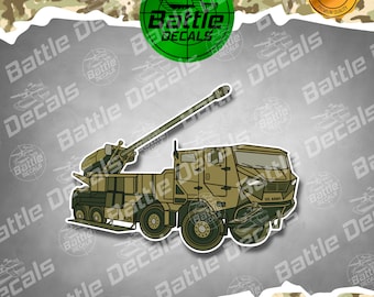 Howitzer Mounted Military Vehicle Vinyl Sticker