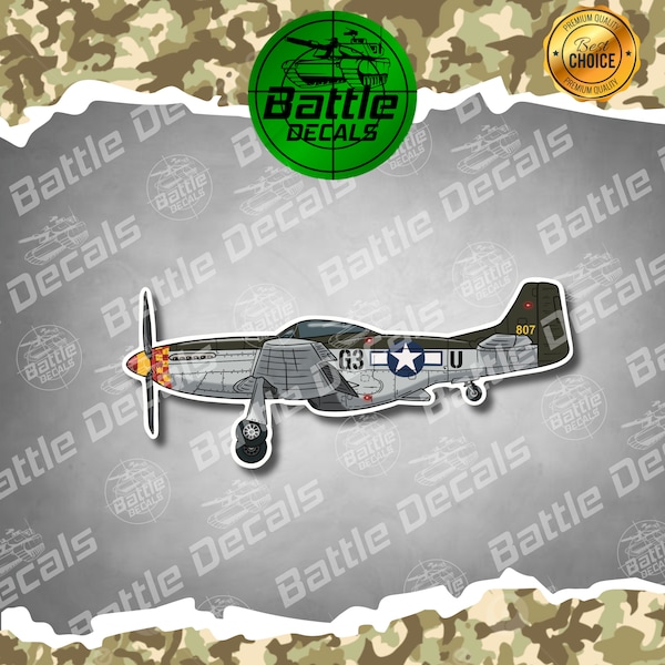 P51 mustang Kampfjet Militärflugzeug Vinyl Aufkleber