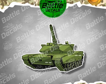 Personalized M1A1 Abrams Tank Wall Decal - Custom Boy Name, Made In USA Vinyl Sticker