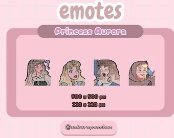 Gestos de la Princesa Aurora Kawaii para Streaming - Twitch, Discord, YouTube, Lindo