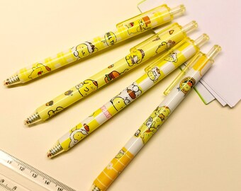 Pack de 4 boligrafos pompurin/Juego de 4 bolígrafos de tinta de gel estilo kawaii/ Bolígrafos de gel kawaii/ set de 4 boligrafos sanrio