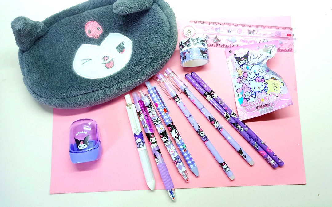 Kawaii Kuromi Stationery Bundle, Sanrio Kuromi Box, Kawaii Stationer ...