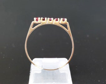 Classic White Gold Memory Ring 585 14 Carat Ruby Ladies Vintage