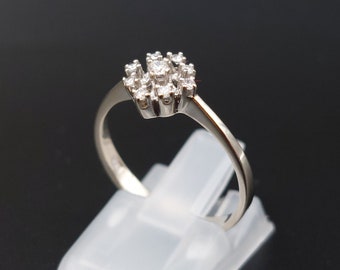 Great 0.13 carat brilliant white gold ring 585 14 carat women's diamond engagement ring