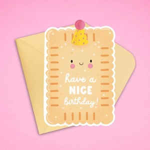 Biglietto di compleanno con biscotti carini – Biglietto di auguri con gioco di parole fustellato carino, biglietto di compleanno kawaii, divertente biglietto di auguri a tema cibo