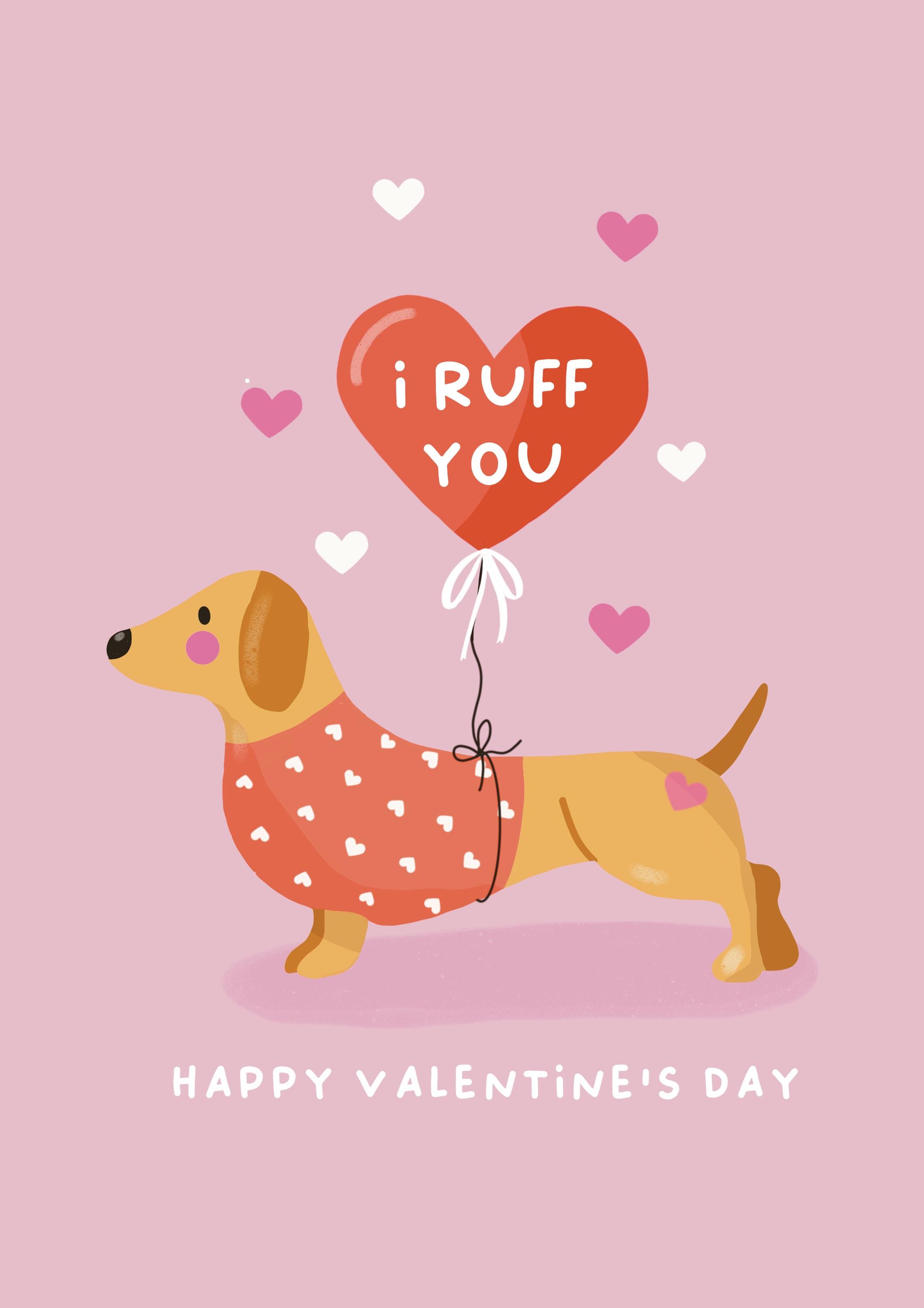 Glory To Dog Biglietto Di San Valentino Con Busta – “You’re My Jam, My Pup Of Tea” – Formato 12,7x17,8 Cm – Design Originale USA