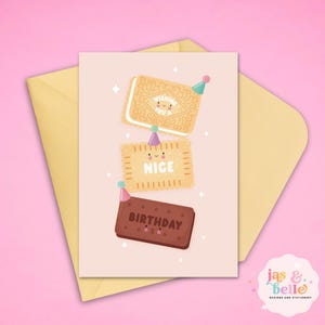 Tenha um Bom Cartão de Aniversário Biscuit – Cartão de Aniversário Kawaii Bonito para Amantes de Biscoitos | Saudação de Aniversário Divertida e Caprichosa
