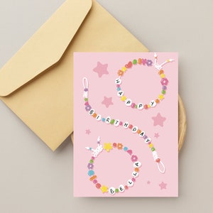 Carte de vœux personnalisée avec bracelet de l'amitié | Joyeux anniversaire [Nom] | Parfait pour les fans de Taylor Swift