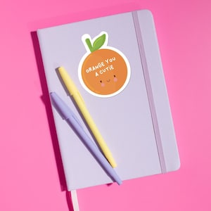 Orange You a Cutie Kawaii Orange Sticker – Cute Vinyl Pun Sticker