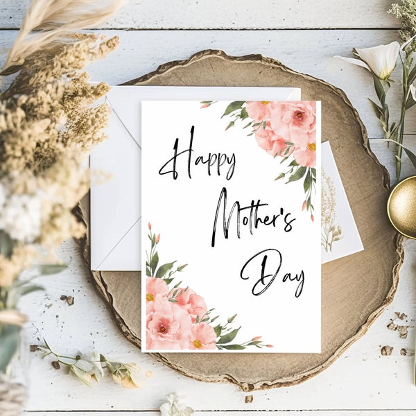 Digital Flower Mothers Day Card, 5x7 digital greeting card, Printable Greeting Card