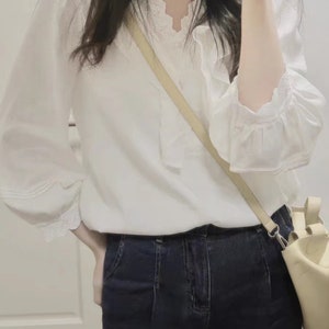 Petit haut chic printemps-été pour femme, design senior