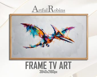 Pterosaur Flying Dinosaur Abstract FRAME TV ART | Vibrant Pterodactyl Pteranodon Prehistoric Pop-Art (Digital Download)