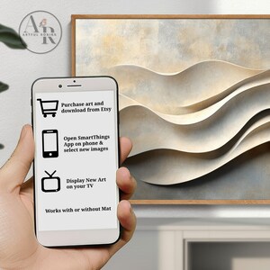 Neutral Minimalist Abstract Waves FRAME TV ART | Textured Sandy Beige Curves Coastal Japandi | Digital-Download image 9