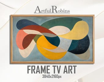 Bold Flowing Shapes Abstract FRAME TV ART | Contemporary Mid-Century Modern Geometric Artwork (Digital Download)