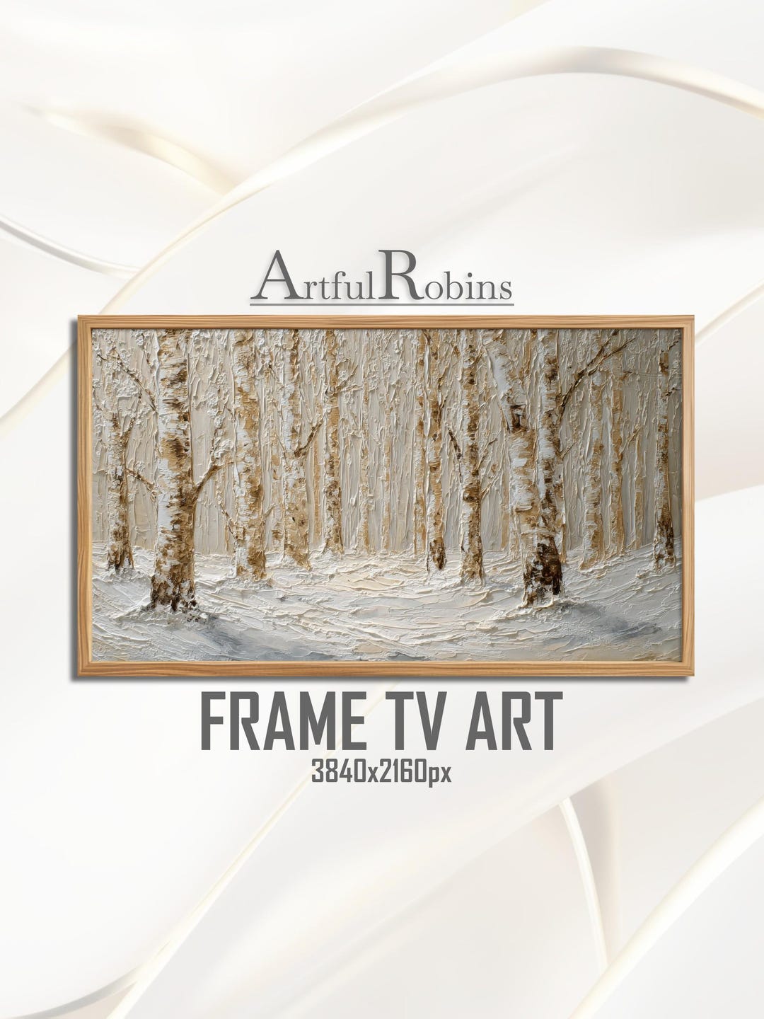 Birch Frame Snowy Birch Tree Forest FRAME TV ART | Minimalist Neutral Woodland ...