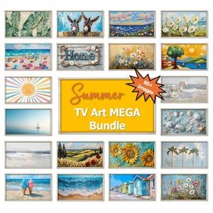 Summer Frame TV Art MEGA Bundle Set | Summer Tv Art Digital Download Pack Collection | Coastal Textured Impressionist Vibrant Tropical Vibe