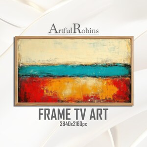 Bold Abstract Landscape FRAME TV ART | Rothko Inspired Red Blue Modern Contemporary Minimalist Artwork