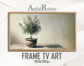 Frame TV Art Olive Branch Vintage Still Life Classic Painting for Cottagecore Decor for Samsung Frame TV Neutral Tone Fruit Digital Download
