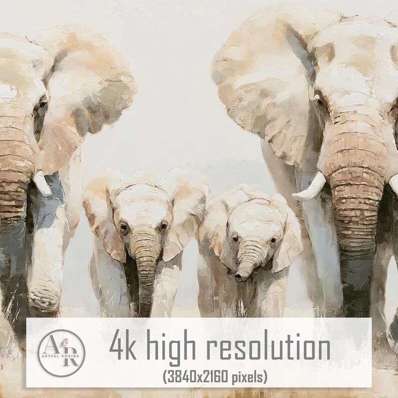 elephants-frame-tv-art-neutral-minimalist-textured-african-safari