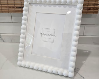 White Bobbin Picture Frame: Handmade 8x10 Glossy Photo Display