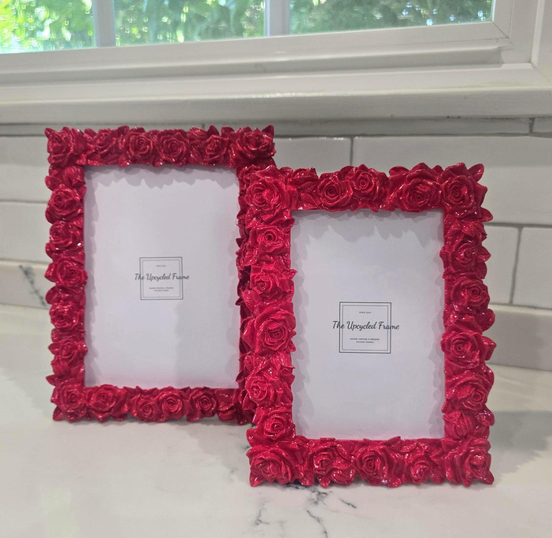 Valentine's Day Rose Picture Frames in Red - Etsy
