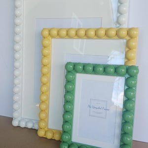Handmade Beaded Bobbin High Gloss Picture Frame: Chunky Style Cottagecore Decor