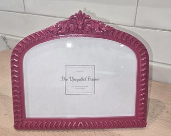 Vintage Style Arched Painted 5 x 7 Picture Frame in Berry