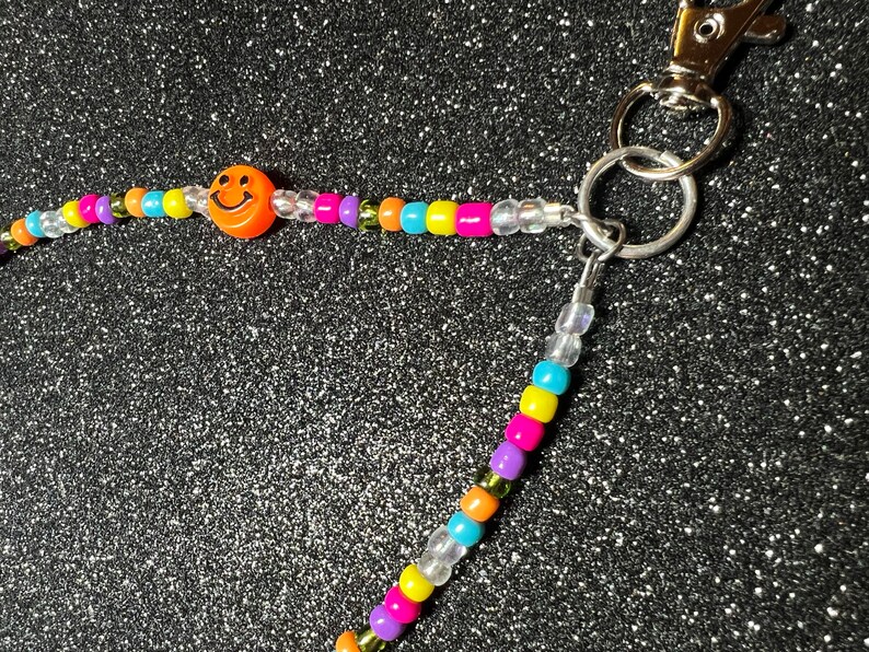 Bright Beaded Keychain - Etsy