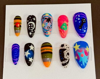 Coraline Inspired Press On Nail Set - Hand Painted