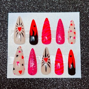 valentines vibes press on nail set