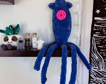 coraline cat squid amigurumi crocheted plushie