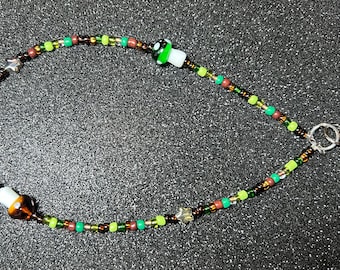 earth tone beaded keychain